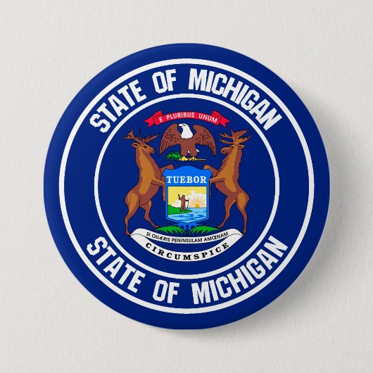 Rundes Emblem Michigans Button (Vorderseite)