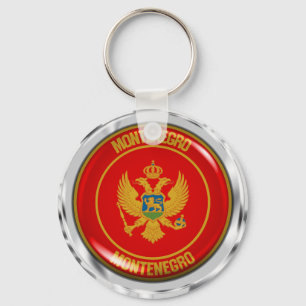 Rundes Emblem Montenegros Schlüsselanhänger