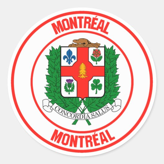 Rundes Emblem Montreals Runder Aufkleber (Vorderseite)