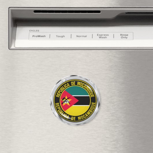 Rundes Emblem Mosambiks Magnet (In Situ (Geschirrspüler))