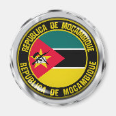 Rundes Emblem Mosambiks Magnet (Vorne)