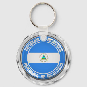 Rundes Emblem Nicaraguas Schlüsselanhänger