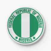 Rundes Emblem Nigerias Pappteller (Vorderseite)