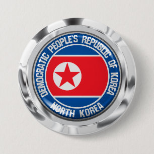 Rundes Emblem Nordkoreas Button