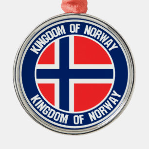 Rundes Emblem Norwegens Ornament Aus Metall