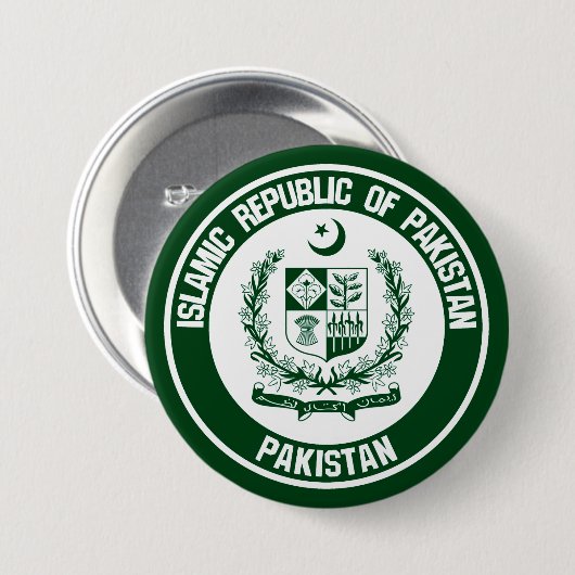 Rundes Emblem Pakistans Button (Vorne & Hinten)