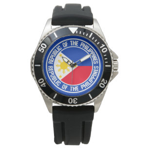 Rundes Emblem Philippinen Armbanduhr