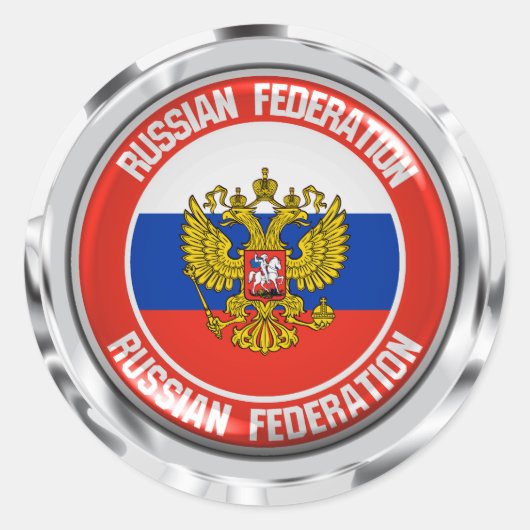 Rundes Emblem Russlands Runder Aufkleber (Vorderseite)