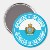 Rundes Emblem San Marino Magnet (Vorderseite/Rückseite)