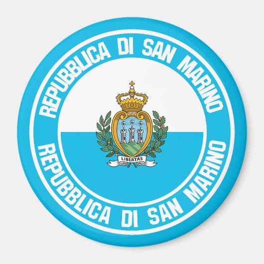 Rundes Emblem San Marino Magnet (Vorne)