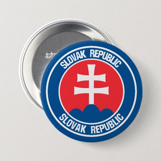 Rundes Emblem Slowakei Button (Vorne & Hinten)
