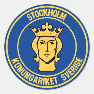 Rundes Emblem Stockholms Runder Aufkleber