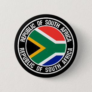 Rundes Emblem Südafrikas Button