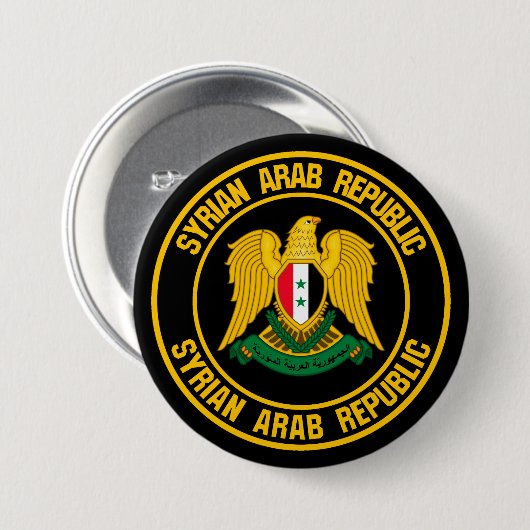 Rundes Emblem Syriens Button (Vorne & Hinten)