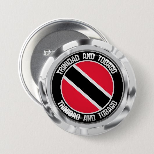 Rundes Emblem Trinidad und Tobagos Button (Vorne & Hinten)