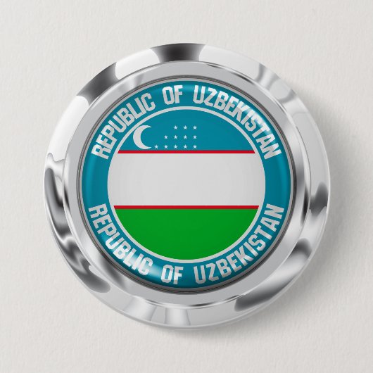Rundes Emblem Usbekistans Button (Vorderseite)