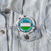 Rundes Emblem Usbekistans Button (Beispiel)