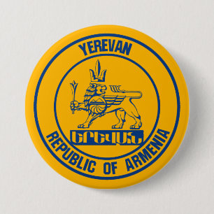 Rundes Emblem von Jerewan Button