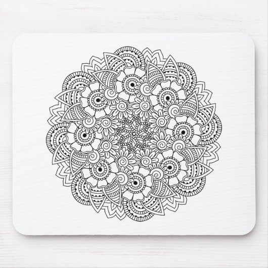 Rundes Entwurfs-Gekritzel Mousepad (Vorne)