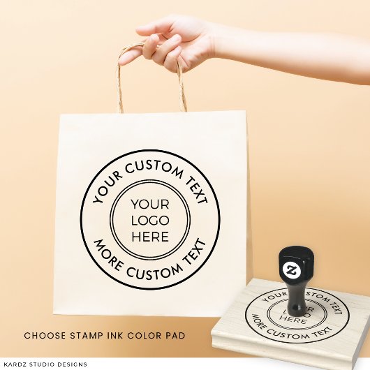 Rundes Firmenlogo mit individuellem Text - Stempel