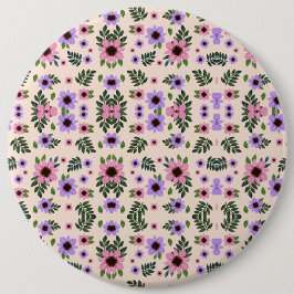 Rundes florales Mauspad mit einem symmetrischen  Button
