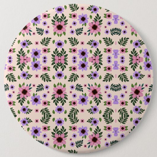 Rundes florales Mauspad mit einem symmetrischen Button (Vorderseite)