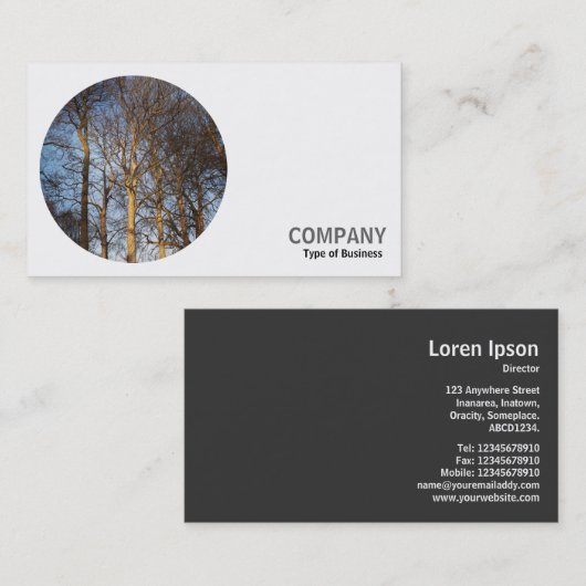 Rundes Foto - Bäume im Frühjahr Visitenkarte (Vorne/Hinten)