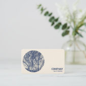 Rundes Foto - Bäume im Winter - Cyanotyp Visitenkarte (Stehend Vorderseite)
