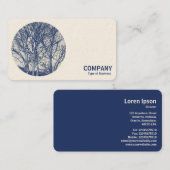 Rundes Foto - Bäume im Winter - Cyanotyp Visitenkarte (Vorne/Hinten)