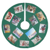 Rundes Foto-Collage Hunter Grün Polyester Weihnachtsbaumdecke (Vorderseite)