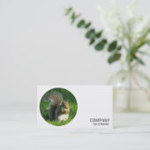 Rundes Foto - Graues Eichhörnchen 02 Visitenkarte (Stehend Vorderseite)