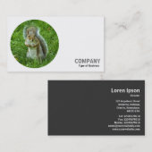 Rundes Foto - Graues Eichhörnchen Visitenkarte (Vorne/Hinten)