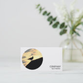 Rundes Foto - Möwe auf einem Dach Visitenkarte (Stehend Vorderseite)