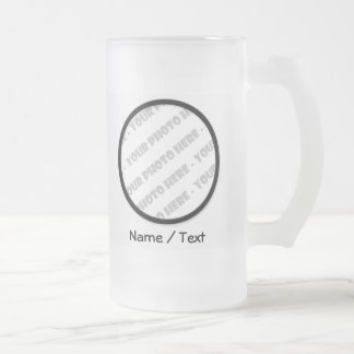 Rundes Foto u. Text mattierter Stein - schaffen Mattglas Bierglas