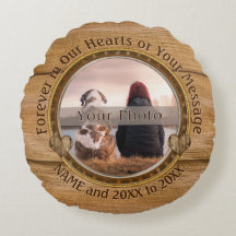 Rundes Foto und personalisiertes Erinnerungskissen