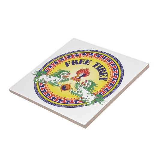 Rundes freies Tibet Fliese (Seite)