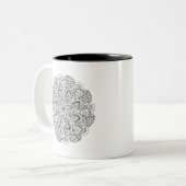 Rundes Gekritzel Zweifarbige Tasse (Vorderseite Links)