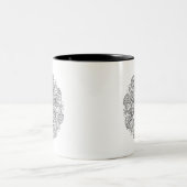 Rundes Gekritzel Zweifarbige Tasse (Mittel)