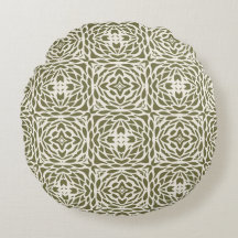 Rundes geometrisches Oliven-Blumenmuster 