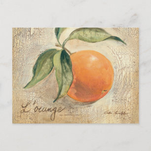 Rundes glänzendes oranges Obst Postkarte