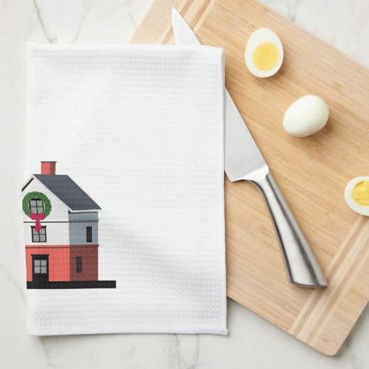 Rundes Insel-Leuchtturm-Weihnachtstuch Handtuch (Viertel Falte)