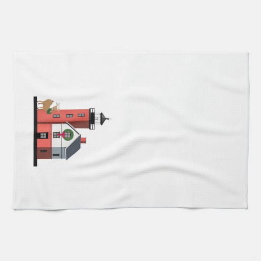 Rundes Insel-Leuchtturm-Weihnachtstuch Handtuch (Horizontal)