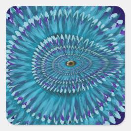 Rundes jurassisches ICH SEHE DICH Kritzelbild  Quadratischer Aufkleber