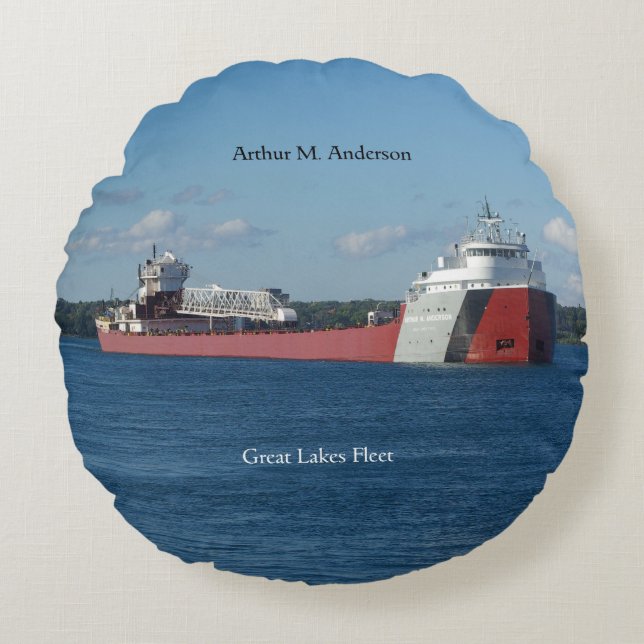 Rundes Kissen Arthurs M. Anderson (Vorderseite)