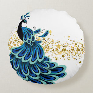 Rundes Kissen - Holiday Pfau