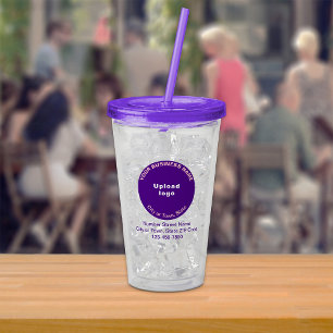 Rundes lila Geschäft-Branding auf Acryl-Tumbler Acryltrinkbecher