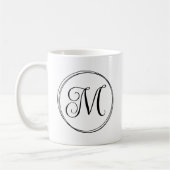 Rundes, lockiges Schriftmonogramm Kaffeetasse (Links)
