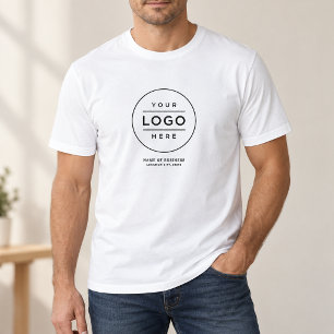 Rundes Logo Firmenname Standort Mitarbeiter T-Shirt