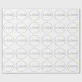 Rundes Logo Unternehmensgeschäft Einfach Groß Weiß Geschenkpapier (Flach)