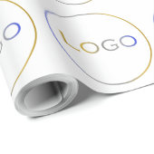 Rundes Logo Unternehmensgeschäft Einfach Groß Weiß Geschenkpapier (Rolleneckpunkt)